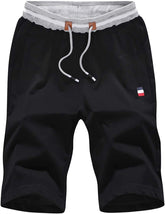 Men'S Shorts Sweat Casual Comfortable, Stylish with Secure Zipper Pockets Elastic Waist Drawstring